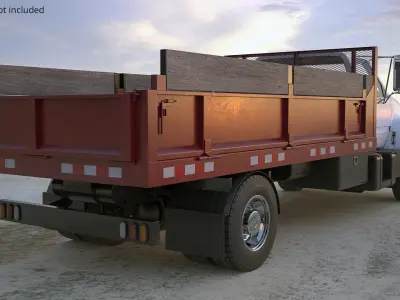  Chevrolet Kodiak C6500 Flatbed Truck White-Red 