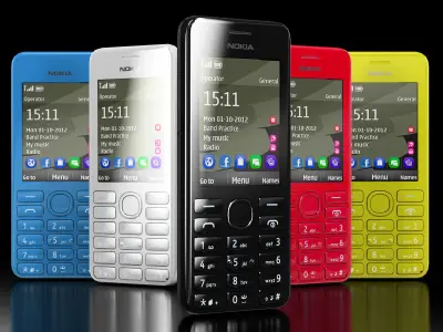 Nokia 206 Dual Sim cellphone 3D model