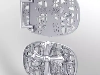 Custom ChromeHeart Buckle Cemetery Iced-Out 3D print model