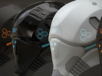 Sci-Fi Helmet 2 Low-poly 3D model