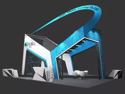 Futuristic Exhibition Stand Booth 3D model