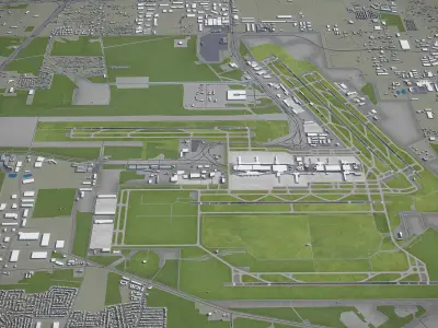 George Bush - Intercontinental Airport - IAH Low-poly 3D model