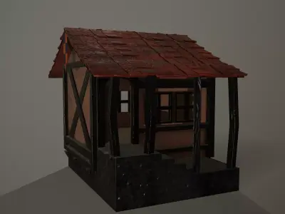 Medieval House  Low-poly 3D model
