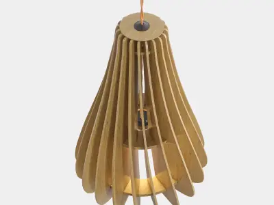 warmly-handmade-wood-pendant-lamps pendant light made from wood 3D model