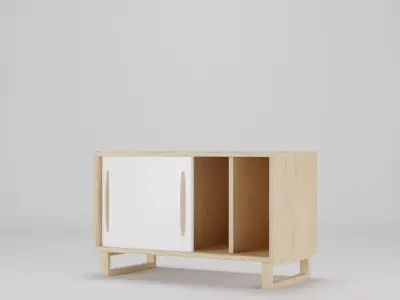 Wood Cabinet 80x40x50  Low-poly 3D model