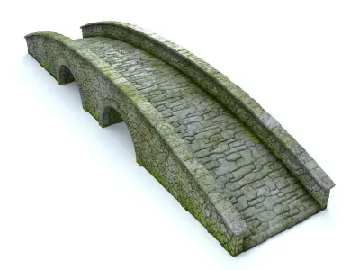 Old Stone Bridge Low-poly 3D model