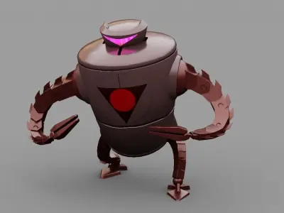 PIXAR VILLAIN ROBOT rigged - animated character 3D model