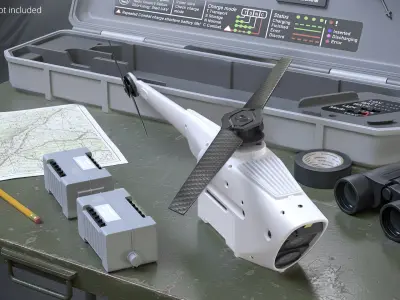 Tiny Unmanned Drone White 3D model