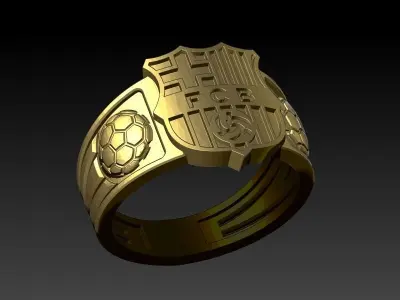 barcelona Soccer  ring Hollow light weight Jewelry 3D print model