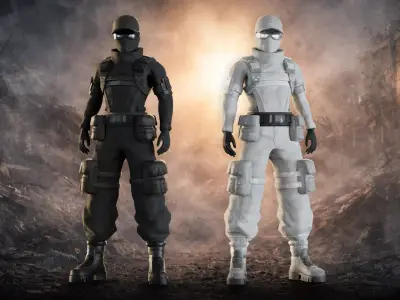 Special Ops Soldier Low-poly 3D model