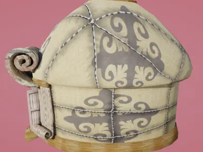 Cartoon Yurt 3 - Low Poly Game Ready Low-poly 3D model