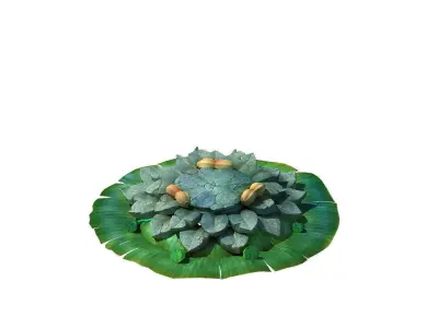 Kapu Buddha Trail Forest Big Lotus Stone Block 02 3D model