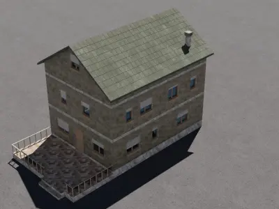 Old house 3D model Low-poly 3D model