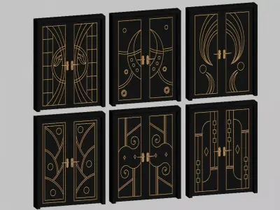 Light Luxury Entry Door 3D model