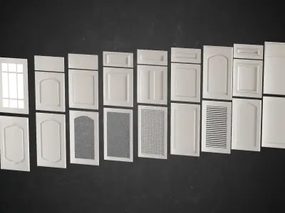 Doors Kitbash Cabinet Doors And House Front Doors Free low-poly 3D model