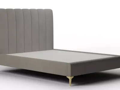 Tall Andes Vertical Channel Tufted King Bed Low-poly 3D model