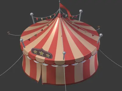 Circus Tent Low-poly 3D model