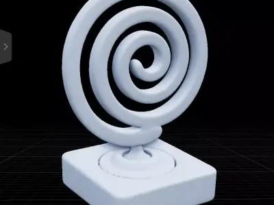 Abstract Neon Spiral Sculpture 3D model