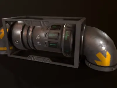 Sci-Fi Pipes Low-poly 3D model