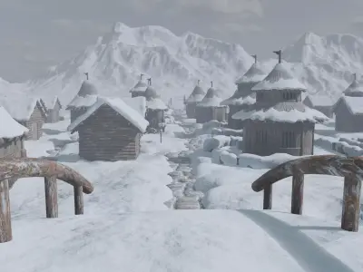 Winter Village 3D model