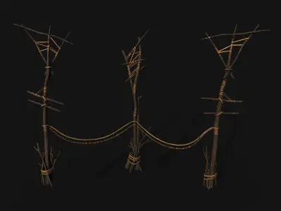 Gameready Graveyard scene Models Low-poly 3D model