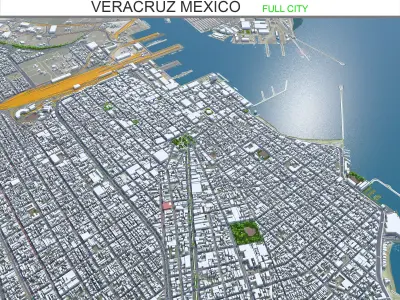 Veracruz Mexico 20km AI Low-poly 3D model