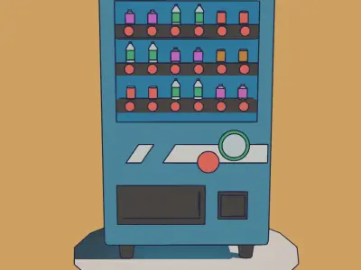 Toon Vending Machine  Grease Pencil Style Low-poly 3D model