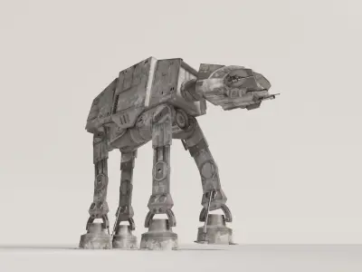 star wars AT-AT with snowy texture  3D model