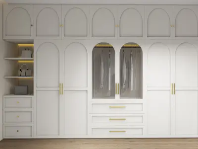 Classic Arched Door Wardrobe 3D model