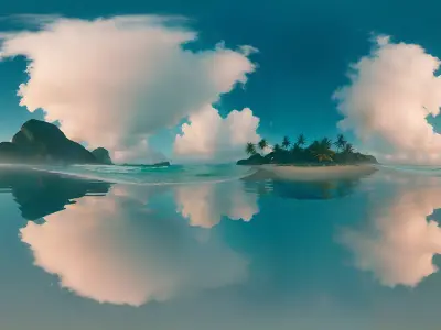 HDRI Tropical Beach Low-poly 3D model