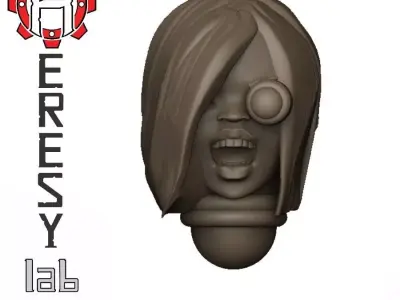 Heresylab - Female Sci-Fi heads for conversions SET 15 of 21 3D print model