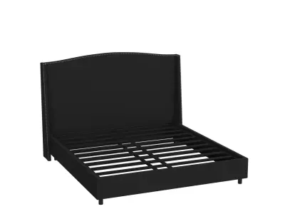 Ambrosine Upholstered Low Profile Standard Bed 3D model