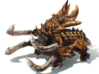 Monster Creature Dino Ceratopsian Triceratops Low-poly 3D model