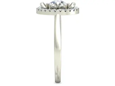 Light Weight White Gold Diamond Ring  -Diamond ring -VJR07 3D print model