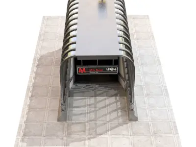 Metro Entrance 01 Low-poly 3D model