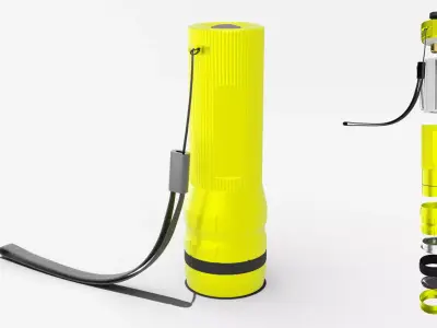 Flashlight Yellow 3D model