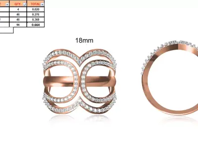 Ladies-Elegant Stone Rings For Womens 58 3D print model