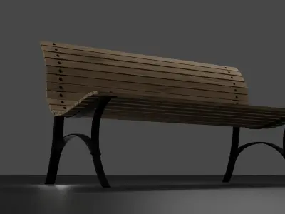 Bench wooden Free 3D model