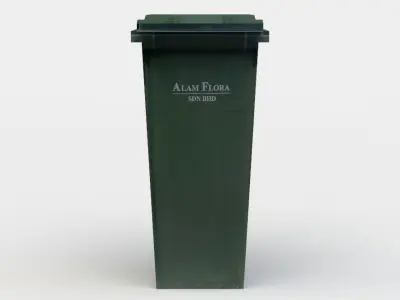 Garbage container Low-poly 3D model 7
