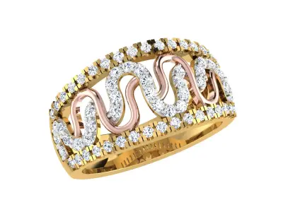 Light Weight Yellow Gold Diamond Ring  -DDS RN 249 3D print model