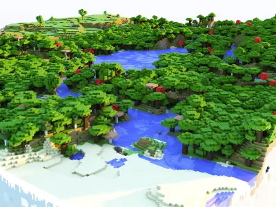 Minecraft Lakey - Forest Landscape 3D model