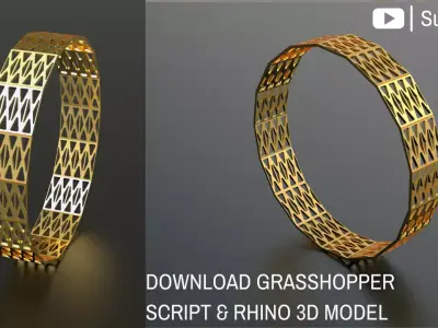 Grasshopper Jewelry Design Grasshopper Script and Rhino Model 3D model