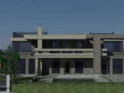 Villa modern house on beach 3D model