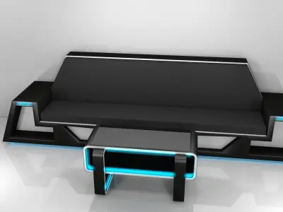 Sci Fi Sofa and Table 3D model