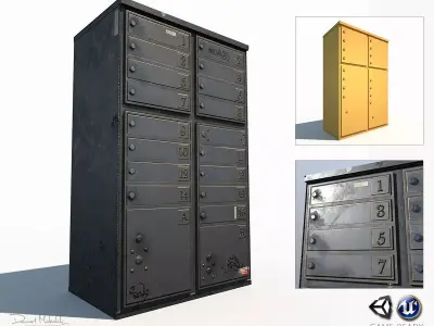 Old Mailbox Low Poly PBR Low-poly 3D model