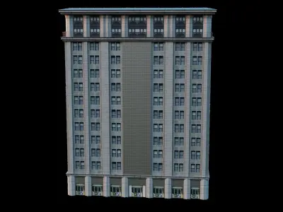 Apartment Low Poly tall building Low-poly 3D model