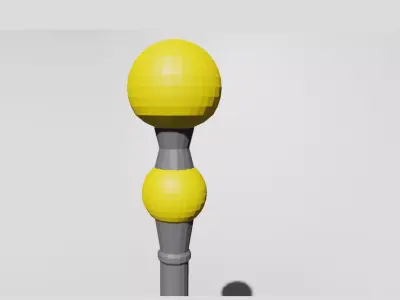 Ball Lamppost  Low Poly Low-poly 3D model