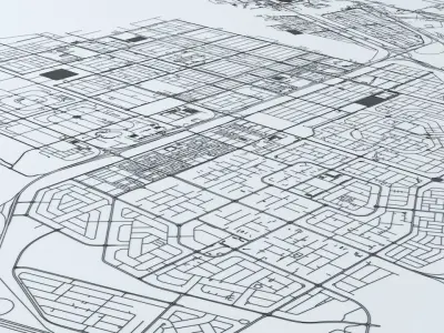 Abu Dhabi Road Network and Streets 3D model