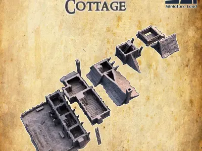 Farmer Cottage Tabletop Terrain 28MM  3D print model