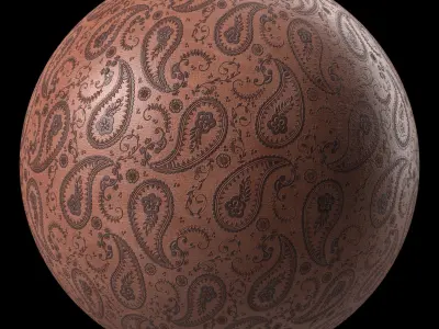 Leather Materials 21- by Ornament Pattern Sbsar Pbr 4k Seamless Texture